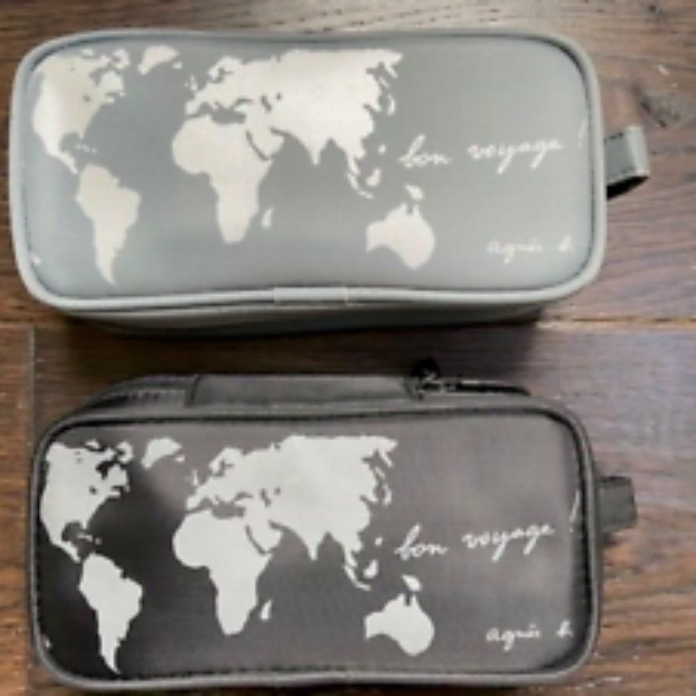 -NEW 2 amenity kits His & Her Cathay pacific airline zip closure box travel item